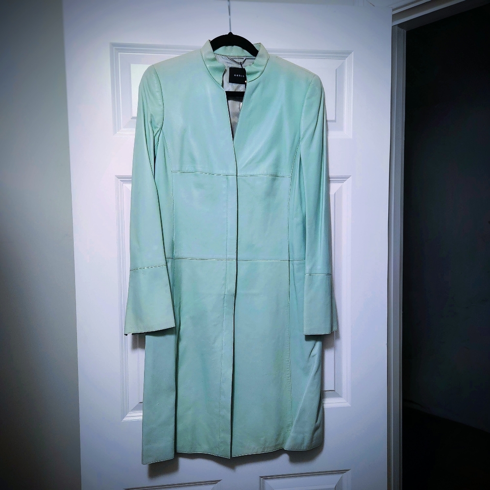 Vintage Akris Punto Light Mint Leather Lambskin J… - image 1